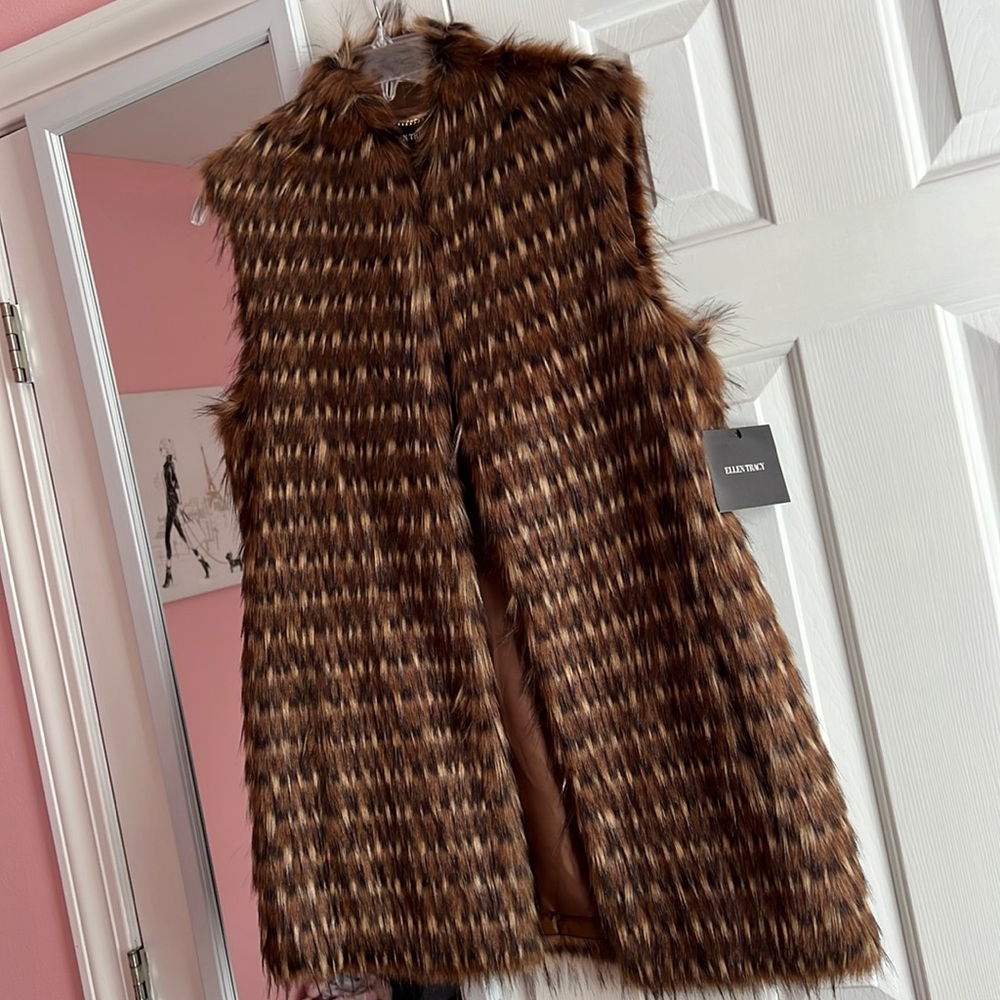 Faux Fur Vest Macchiato Shade